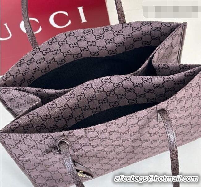Popular Style Gucci Large tote bag with charm in GG Canvas 875056 Dark Brown 2026