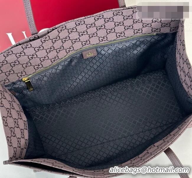 Popular Style Gucci Large tote bag with charm in GG Canvas 875056 Dark Brown 2026