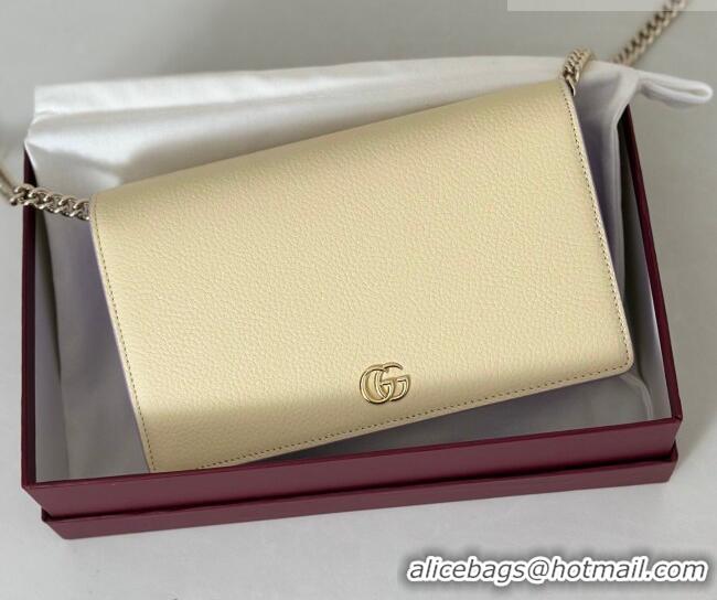 Most Popular Gucci Bi-color GG Marmont wallet on chain in Leather 497985 Light Yellow/Purple 2026