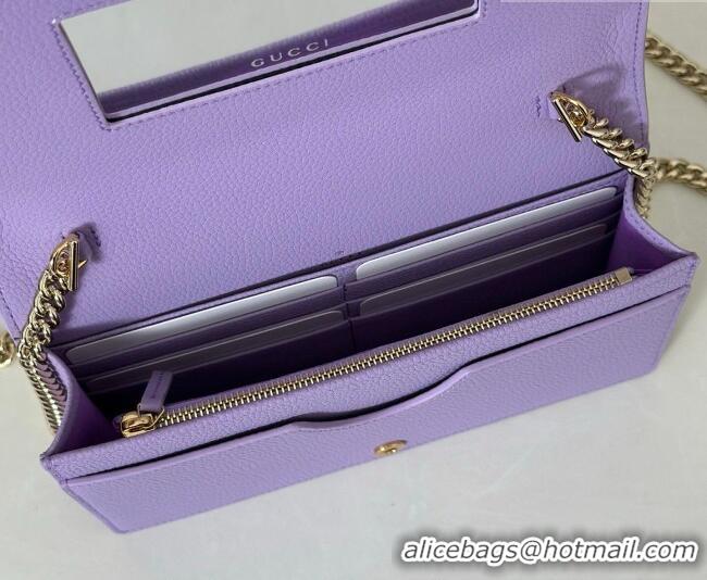 Most Popular Gucci Bi-color GG Marmont wallet on chain in Leather 497985 Light Yellow/Purple 2026