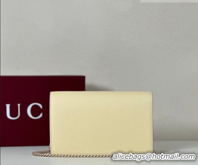 Most Popular Gucci Bi-color GG Marmont wallet on chain in Leather 497985 Light Yellow/Purple 2026