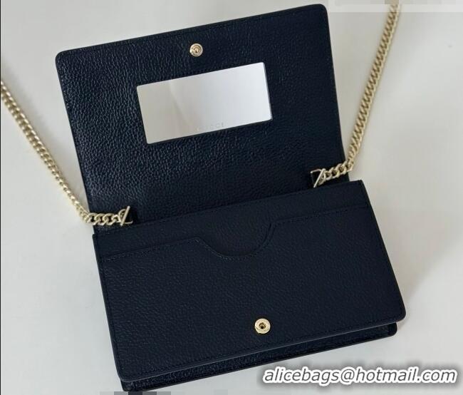Market Sells Gucci Bi-color GG Marmont wallet on chain in GG Canvas and Leather 497985 Blue/Dark Blue 2026