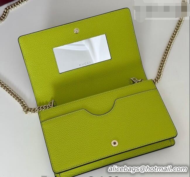 Grade Design Gucci Bi-color GG Marmont wallet on chain in GG Canvas and Leather 497985 Beige/Light Green 2026