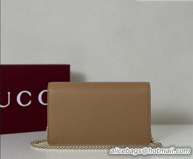 Top Quality Gucci Bi-color GG Marmont wallet on chain in Leather 497985 Beige/Light Green 2026