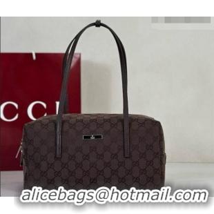 Famous Brand Gucci GG Canvas Melrose Medium Boston Bag 875228 Dark Brown 2026