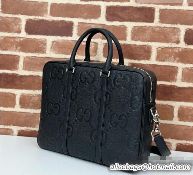 Buy Cheap Gucci Gucci Jumbo GG Medium Briefcase in Black Calfskin 792264 2026