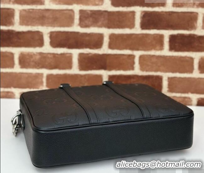 Buy Cheap Gucci Gucci Jumbo GG Medium Briefcase in Black Calfskin 792264 2026