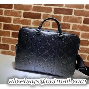 Buy Promotional Gucci GG Medium Briefcase in Calfskin 658573 Black 2026
