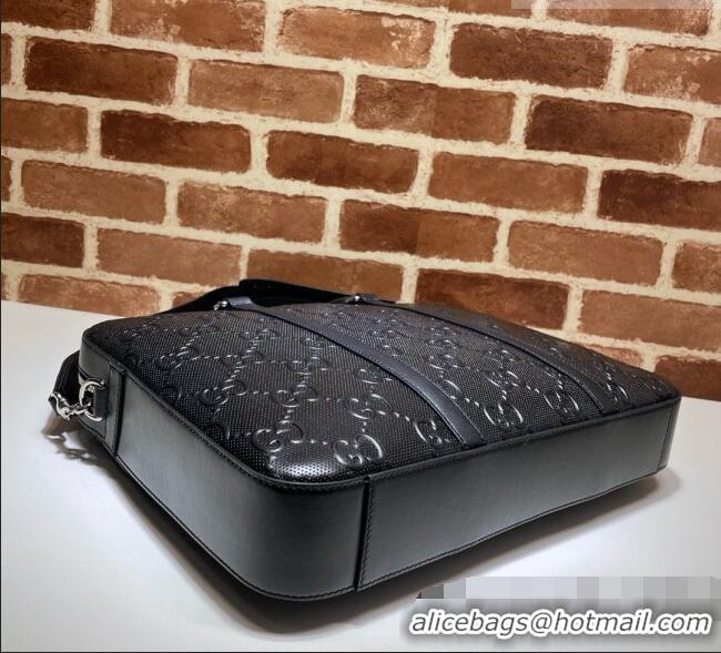 Buy Promotional Gucci GG Medium Briefcase in Calfskin 658573 Black 2026