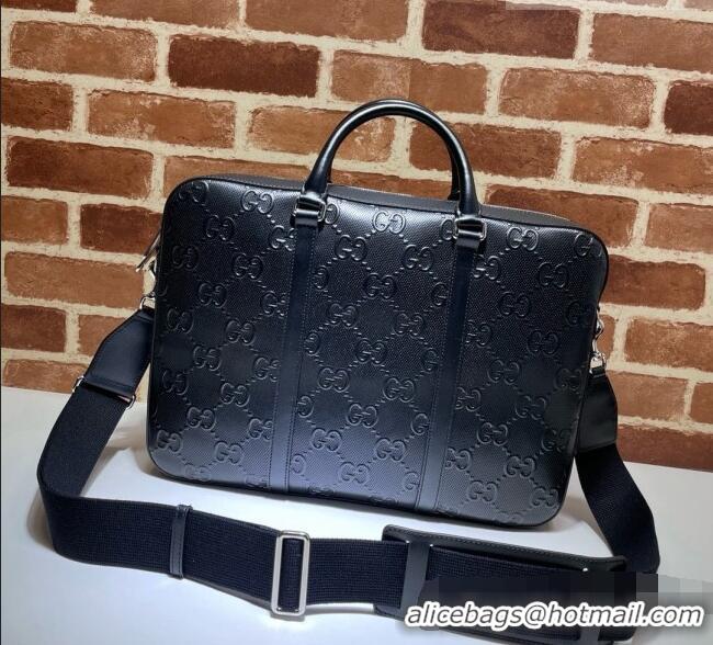 Buy Promotional Gucci GG Medium Briefcase in Calfskin 658573 Black 2026