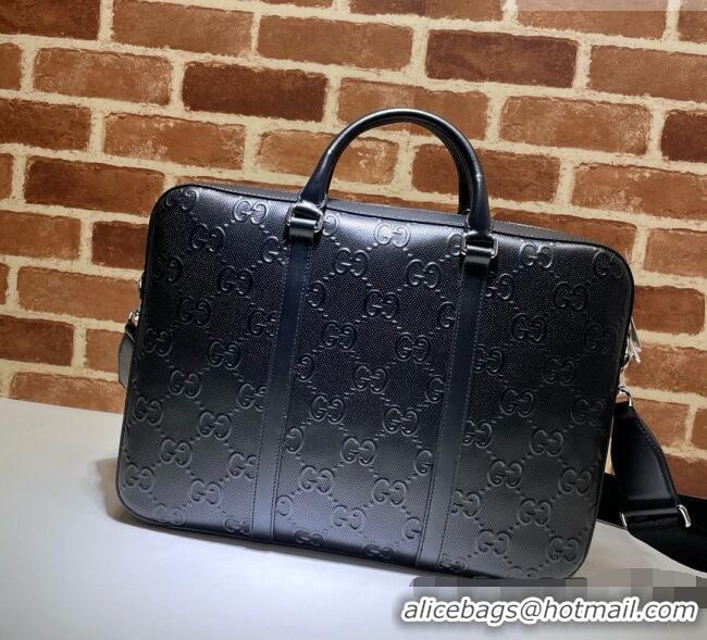 Buy Promotional Gucci GG Medium Briefcase in Calfskin 658573 Black 2026
