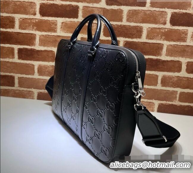 Buy Promotional Gucci GG Medium Briefcase in Calfskin 658573 Black 2026