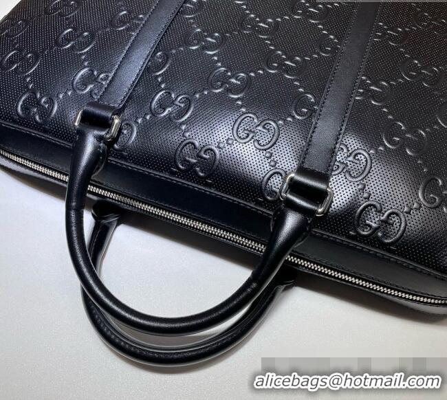 Buy Promotional Gucci GG Medium Briefcase in Calfskin 658573 Black 2026