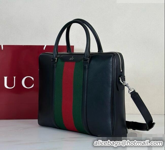 Free Shipping Discount Gucci Calfskin Briefcase A0007X Black 2026