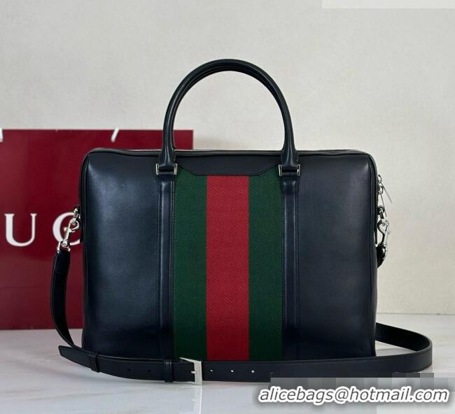 Free Shipping Discount Gucci Calfskin Briefcase A0007X Black 2026