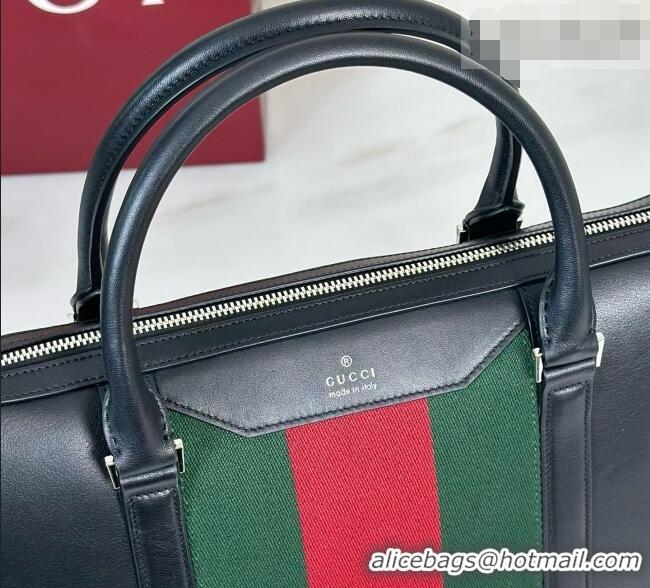 Free Shipping Discount Gucci Calfskin Briefcase A0007X Black 2026