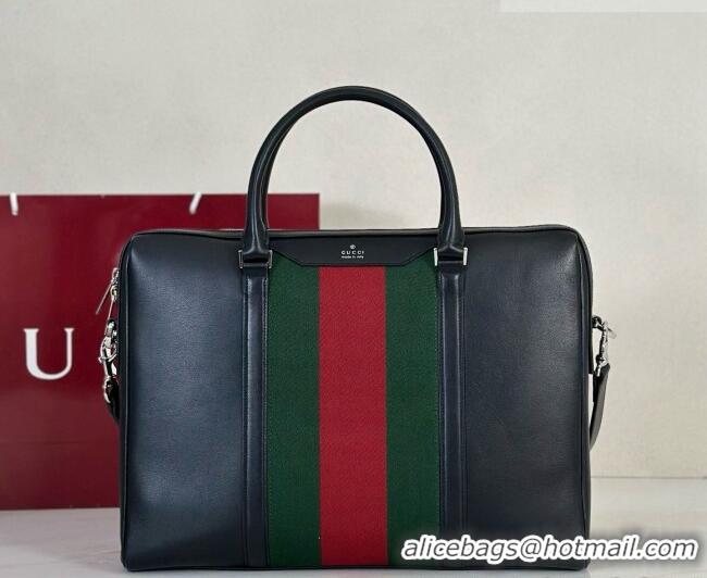 Free Shipping Discount Gucci Calfskin Briefcase A0007X Black 2026