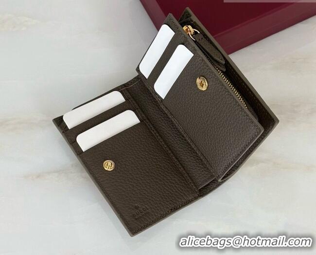 Top Design Gucci Bi-color GG Marmont Small Wallet 772738 Coffee/Grey 2026