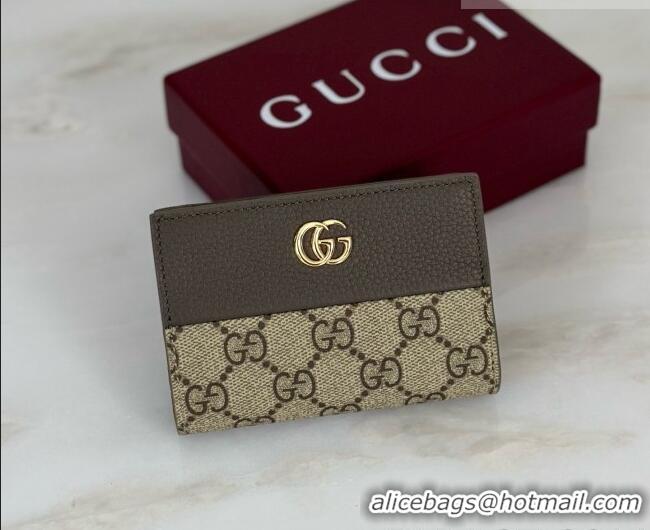 Top Design Gucci Bi-color GG Marmont Small Wallet 772738 Coffee/Grey 2026