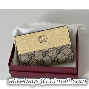 Discount Gucci Bi-color GG Marmont Small Wallet 772738 Coffee/Yellow 2026