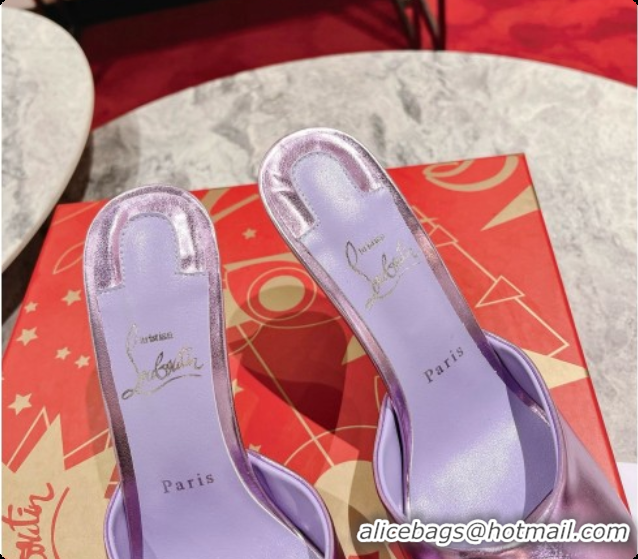 Grade Quality Christian Louboutin Leather Miss Z Mule 10cm Heel Purple 6073184 2026
