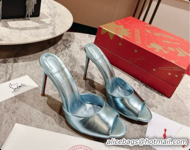 Unique Style Christian Louboutin Leather Miss Z Mule 10cm Heel Blue 6073185 2026