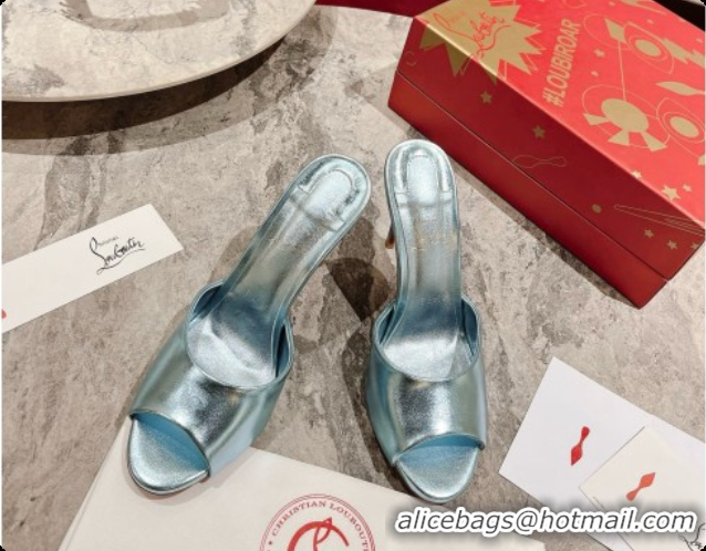 Unique Style Christian Louboutin Leather Miss Z Mule 10cm Heel Blue 6073185 2026