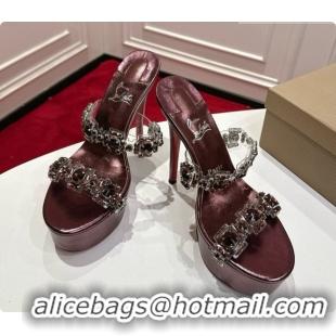 Charming Christian Louboutin Platform Mule Sandals with Crystals Bronze 6080140 2026