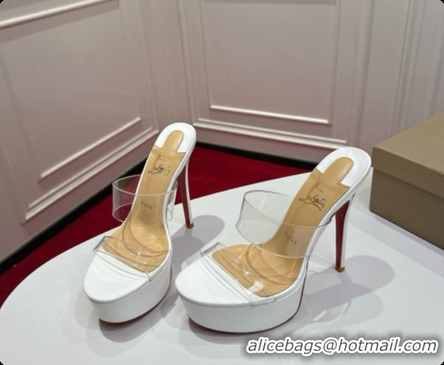 Shop Cheap Christian Louboutin PVC Platform Mule Sandals CL080144 White 2026