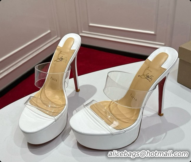 Shop Cheap Christian Louboutin PVC Platform Mule Sandals CL080144 White 2026
