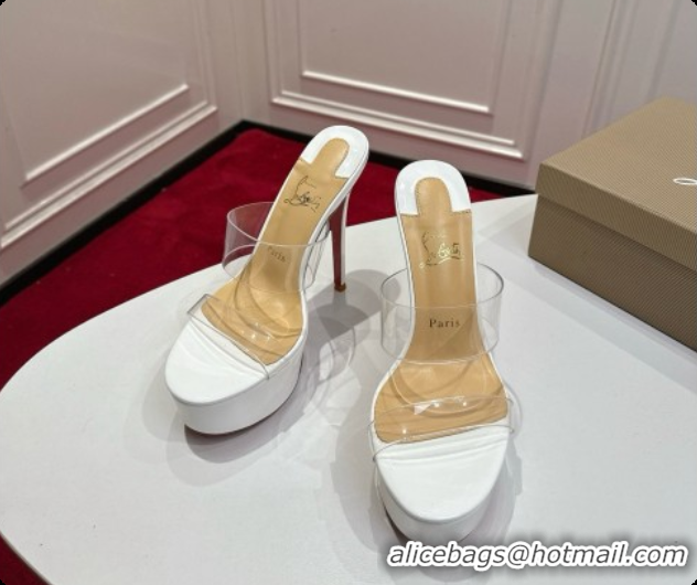 Shop Cheap Christian Louboutin PVC Platform Mule Sandals CL080144 White 2026