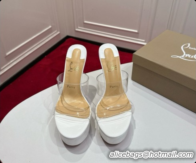 Shop Cheap Christian Louboutin PVC Platform Mule Sandals CL080144 White 2026