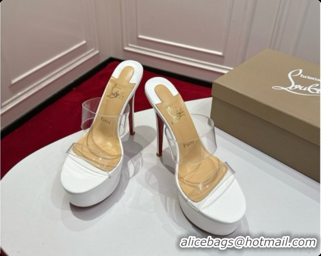 Shop Cheap Christian Louboutin PVC Platform Mule Sandals CL080144 White 2026