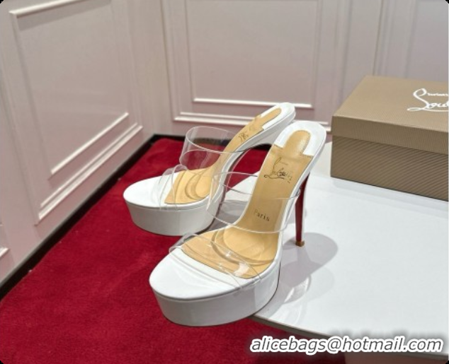 Shop Cheap Christian Louboutin PVC Platform Mule Sandals CL080144 White 2026