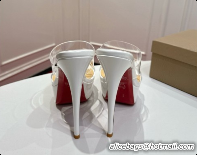 Shop Cheap Christian Louboutin PVC Platform Mule Sandals CL080144 White 2026