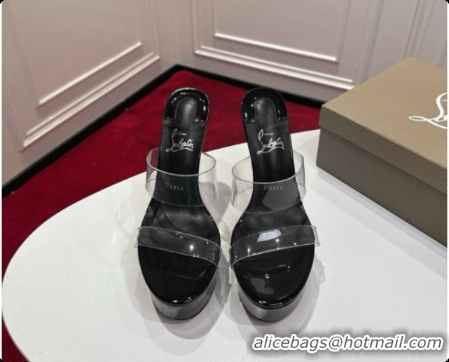 Pretty Style Christian Louboutin PVC Platform Mule Sandals CL080145 Black 2026