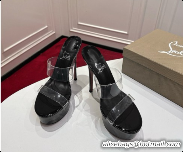 Pretty Style Christian Louboutin PVC Platform Mule Sandals CL080145 Black 2026