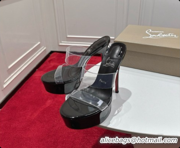 Pretty Style Christian Louboutin PVC Platform Mule Sandals CL080145 Black 2026