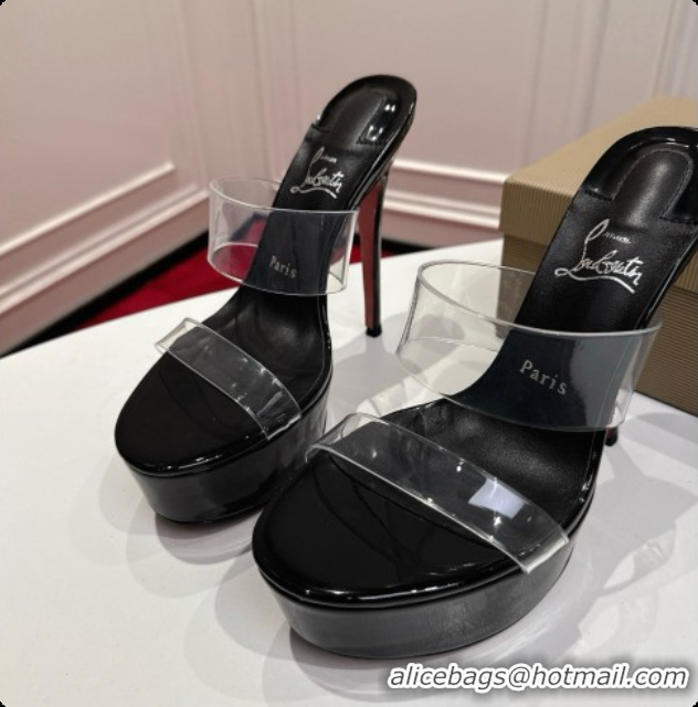 Pretty Style Christian Louboutin PVC Platform Mule Sandals CL080145 Black 2026