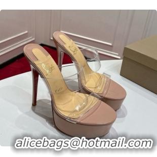 Top Grade Christian Louboutin PVC Platform Mule Sandals CL080146 Nude 2026