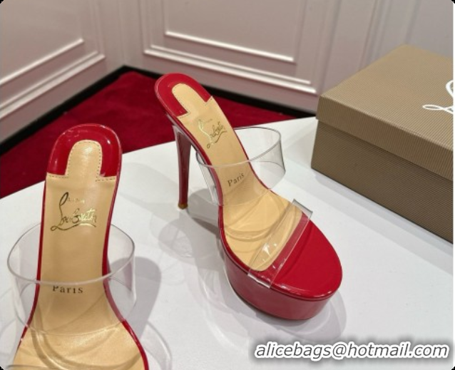 Grade Christian Louboutin PVC Platform Mule Sandals CL080147 Red 2026