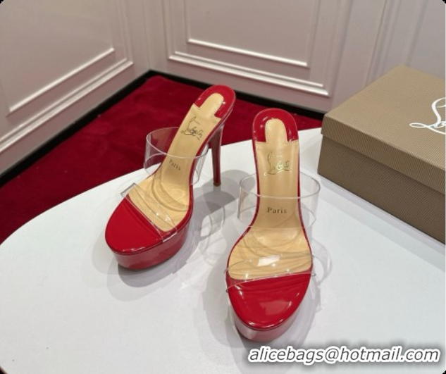 Grade Christian Louboutin PVC Platform Mule Sandals CL080147 Red 2026
