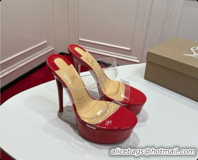 Grade Christian Louboutin PVC Platform Mule Sandals CL080147 Red 2026