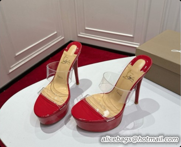 Grade Christian Louboutin PVC Platform Mule Sandals CL080147 Red 2026