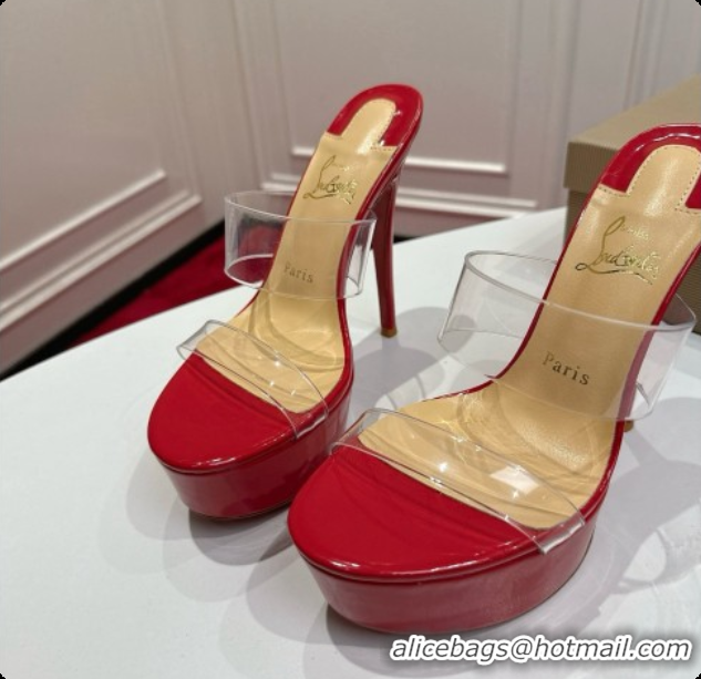 Grade Christian Louboutin PVC Platform Mule Sandals CL080147 Red 2026