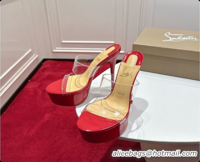 Grade Christian Louboutin PVC Platform Mule Sandals CL080147 Red 2026