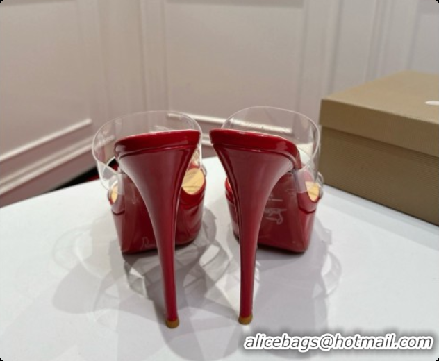 Grade Christian Louboutin PVC Platform Mule Sandals CL080147 Red 2026