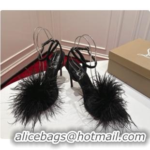 Sumptuous Christian Louboutin Miss Z Plumes Sandals CL080148 Black 2026 