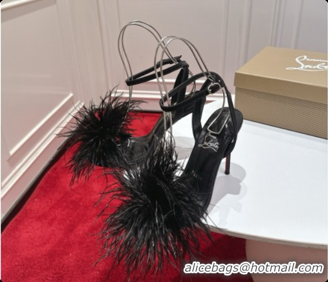 Sumptuous Christian Louboutin Miss Z Plumes Sandals CL080148 Black 2026 