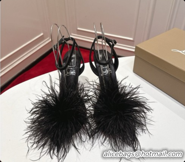Sumptuous Christian Louboutin Miss Z Plumes Sandals CL080148 Black 2026 